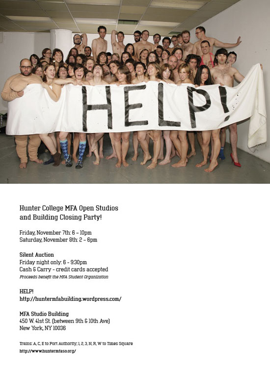 HELP! Hunter MFA Open Studios and Building Closing Party