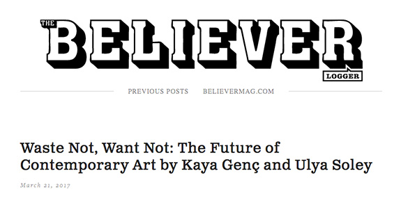 The Believer Waste Not, Want Not